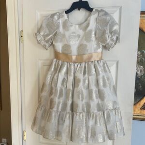 Janie and Jack Metallic Floral Kids Dress